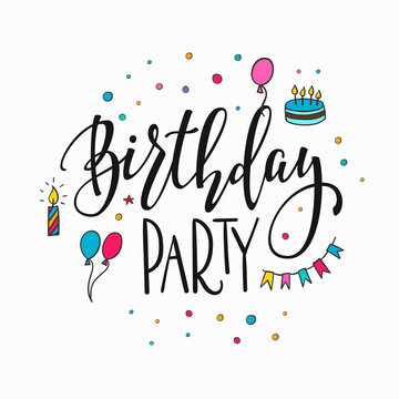 Happy Birthday Party lettering typography