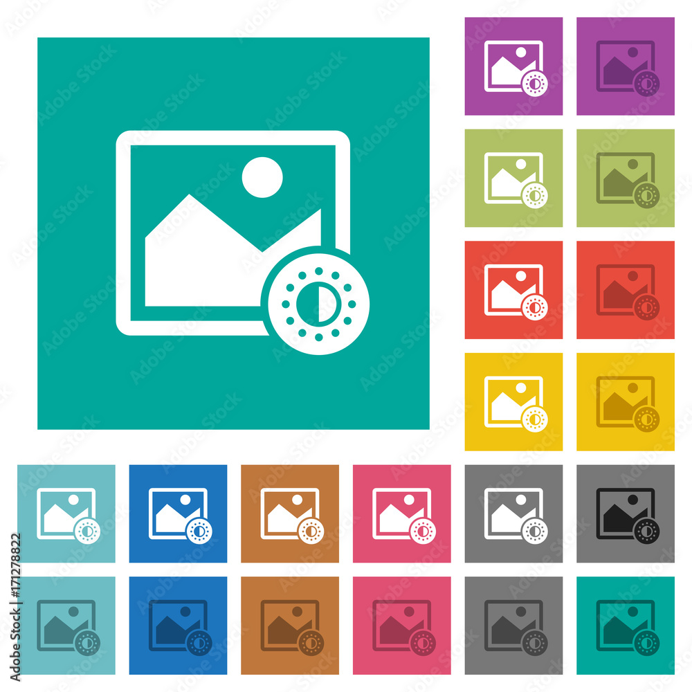 Poster adjust image saturation square flat multi colored icons