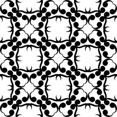 Seamless black and white pattern with wallpaper ornaments
