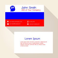 russia flag color business card design eps10