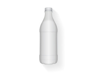 White plastic bottle with milk or yogurt for your design and logo