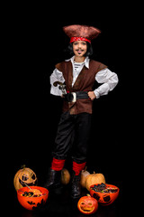 little pirate with jack o lanterns
