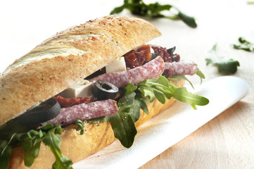 Lunch sandwich on a table