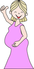 Fototapeta na wymiar A happy pregnancy mother ready to give birth.