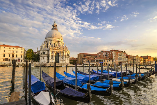 Fototapeta Venice Grand Canal and Gondola Boat when sunset, Venice (Venezia), Italy
