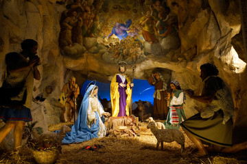Rome (Italy).Portal of Bethlehem inside the Santa Maria in Aracoeli in Rome