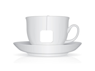 mug with tea mock up vector template