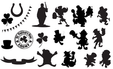 Patrick's Day Character silhouettes Shapes