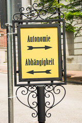 Schild 283 - Autonomie