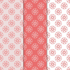 Floral seamless patterns. Set of pink vertical wallpaper backgrounds