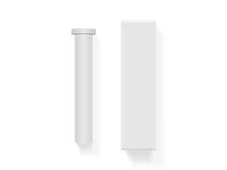 A plastic jar with pills for your design and logo.