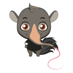 Cute stylized cartoon anteater illustration ( for fun educational purposes, illustrations etc. )
