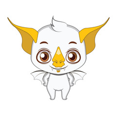 Cute stylized cartoon honduran white bat illustration ( for fun educational purposes, illustrations etc. )
