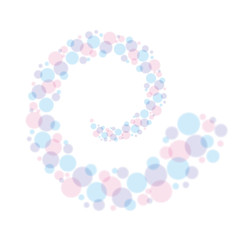 spiral shape abstract bubble vector illustration.  tender elegant style abstract geometry design for print and web