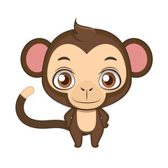 Cute stylized cartoon chimpanzee illustration ( for fun educational purposes, illustrations etc. )