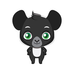 Cute stylized cartoon indri illustration ( for fun educational purposes, illustrations etc. )