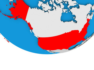 Obraz premium USA on globe