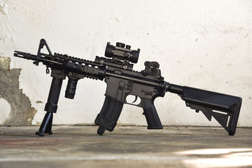 Weapons and military equipment for army, Assault rifle gun (M4A1), Sniper rifle.