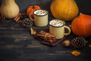 Hot Chocolate and Autumn Pumpkins