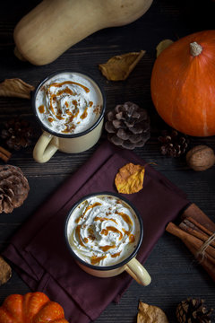 Hot Chocolate and Autumn Pumpkins