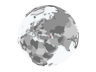 Georgia on globe isolated