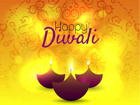 Beautiful greeting card for Hindu community festival Diwali / Happy Diwali festival background illustration / Diwali graphic design for Diwali festival celebration in India