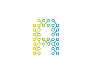 Digital Circuit Letter A Icon Logo Design Element