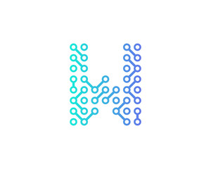 Digital Circuit Letter W Icon Logo Design Element