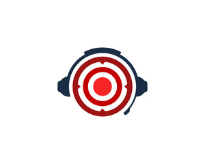 Target Podcast Icon Logo Design Element