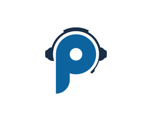 Podcast Initial P Icon Logo Design Element