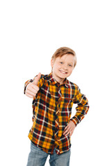 boy showing thumb up