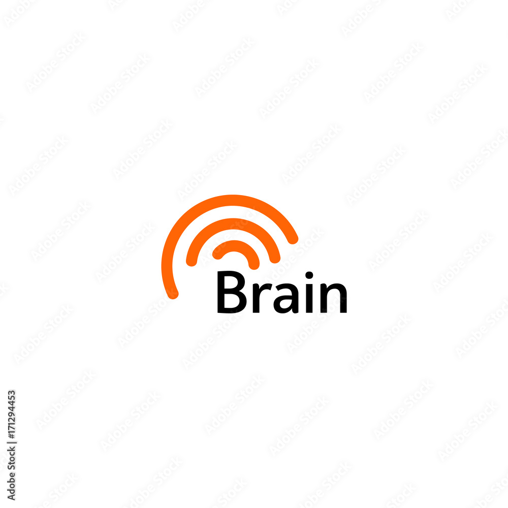 Poster brain logo silhouette design vector template. think idea concept. brain storm power thinking logotyp