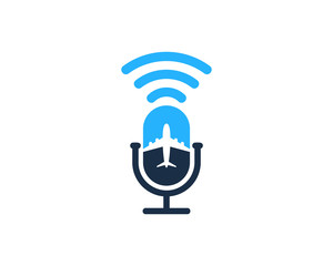 Vacation Podcast Icon Logo Design Element