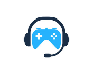 Game Podcast Icon Logo Design Element