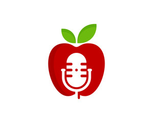 Fruit Podcast Icon Logo Design Element