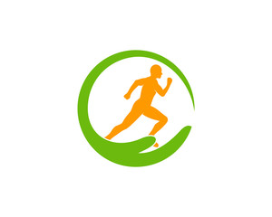 Charity Run Icon Logo Design Element