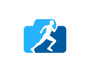 Photo Run Icon Logo Design Element