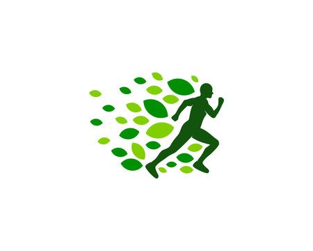 Nature Run Icon Logo Design Element