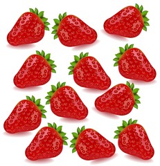 Strawberry pattern Vector on white background