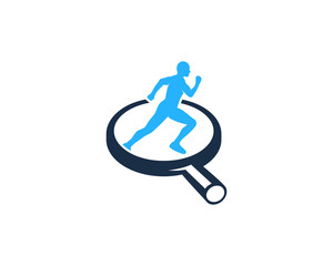 Search Run Icon Logo Design Element