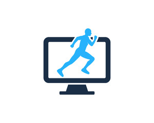 Computer Run Icon Logo Design Element