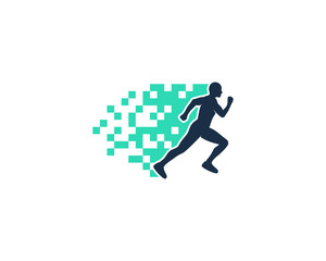 Digital Run Icon Logo Design Element