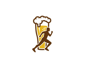 Beer Run Icon Logo Design Element