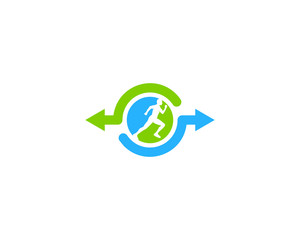 Share Run Icon Logo Design Element
