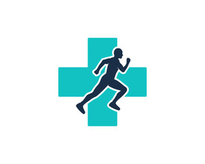 Medical Run Icon Logo Design Element