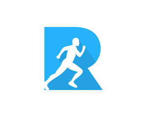 Fototapeta na wymiar Letter R Run Icon Logo Design Element