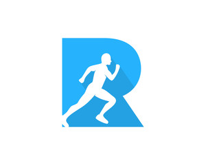 Letter R Run Icon Logo Design Element