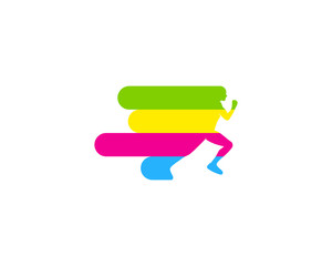 Paint Run Icon Logo Design Element