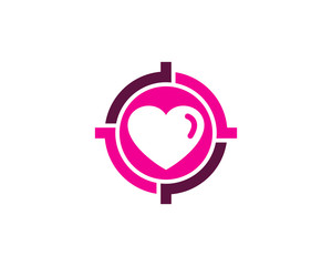 Target Love Icon Logo Design Element
