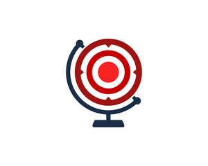 Globe Target Icon Logo Design Element